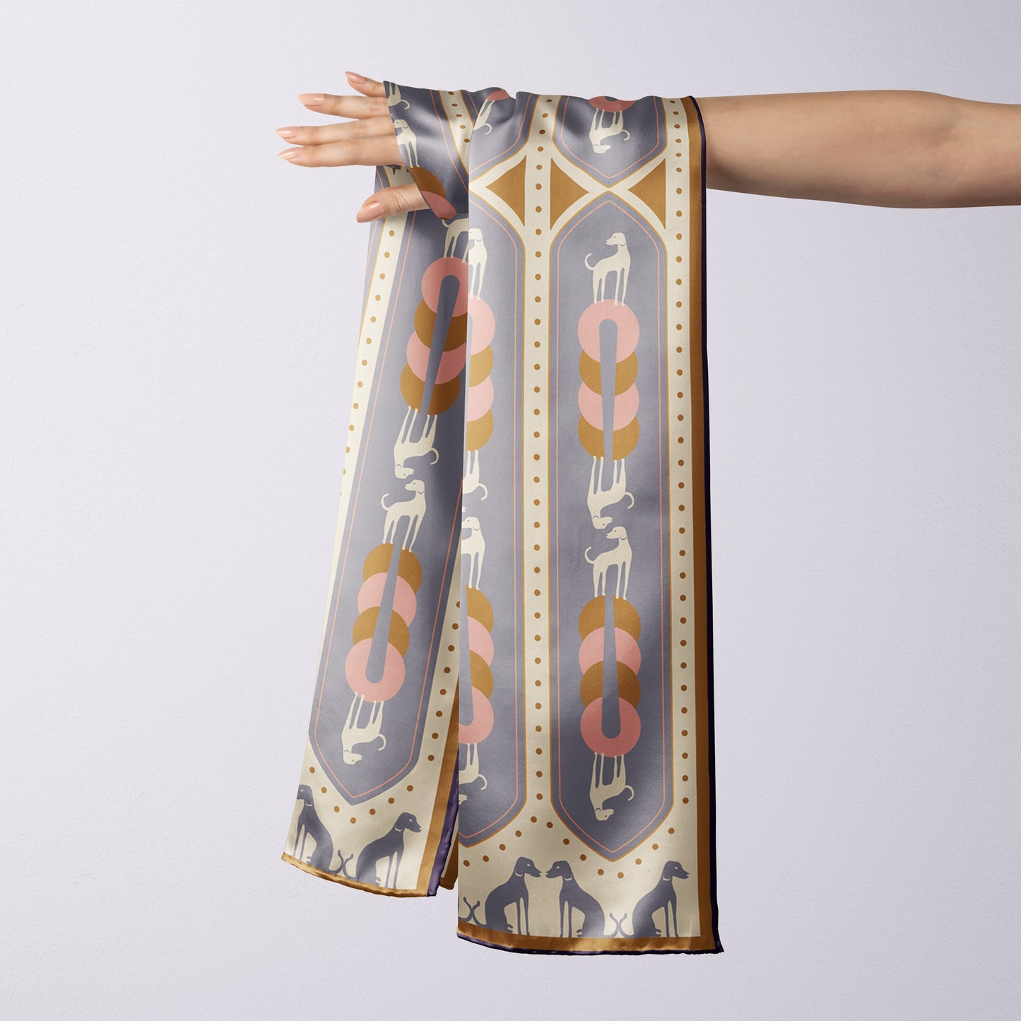 Watchdog - Dog scarf in lavender art deco print