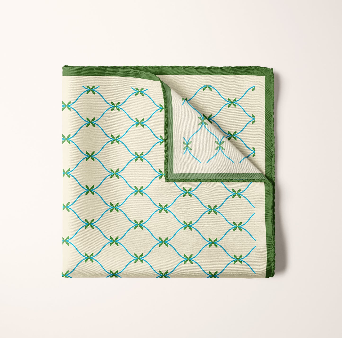 Pocket Square Lattice & Bows mini scarf, , silk banana