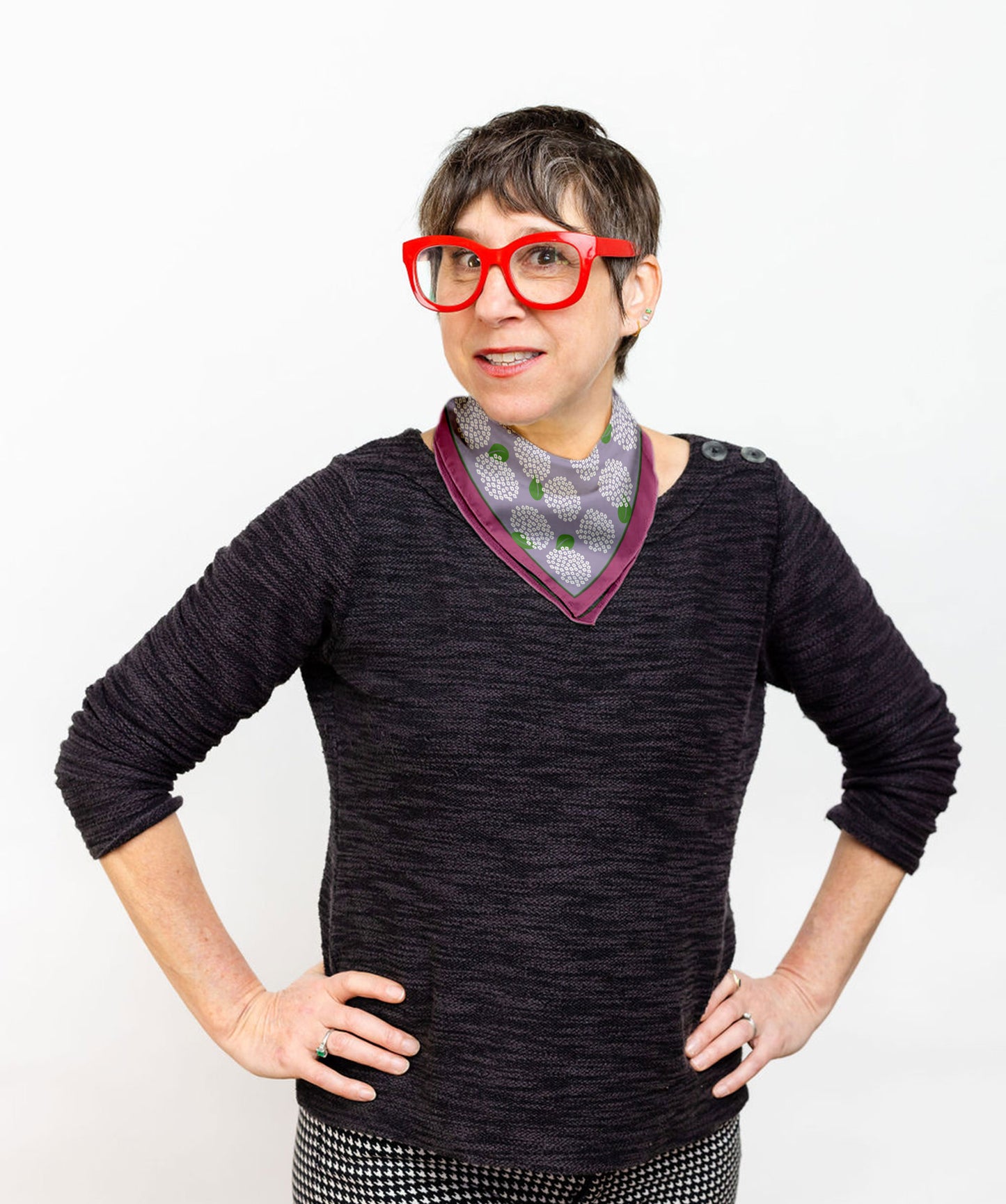 Hydrangea square silk scarf