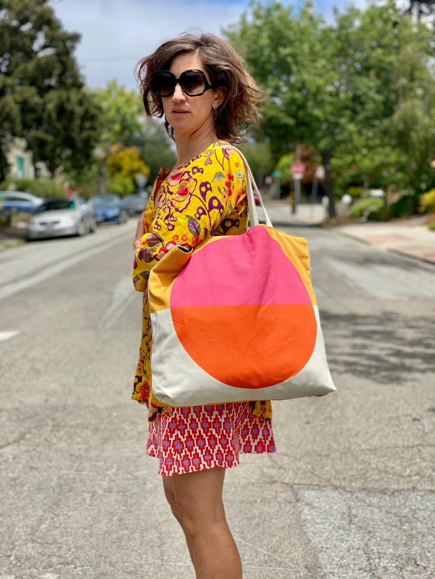 Split Circle oversized tote