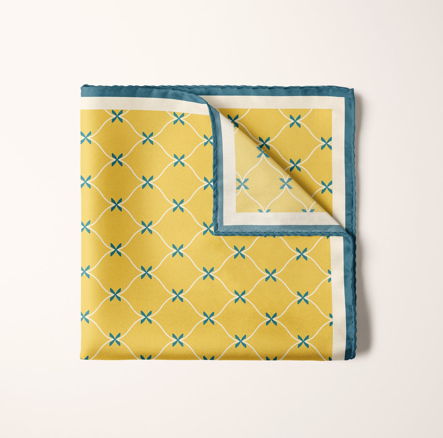 Pocket Square Lattice & Bows mini scarf, , silk banana