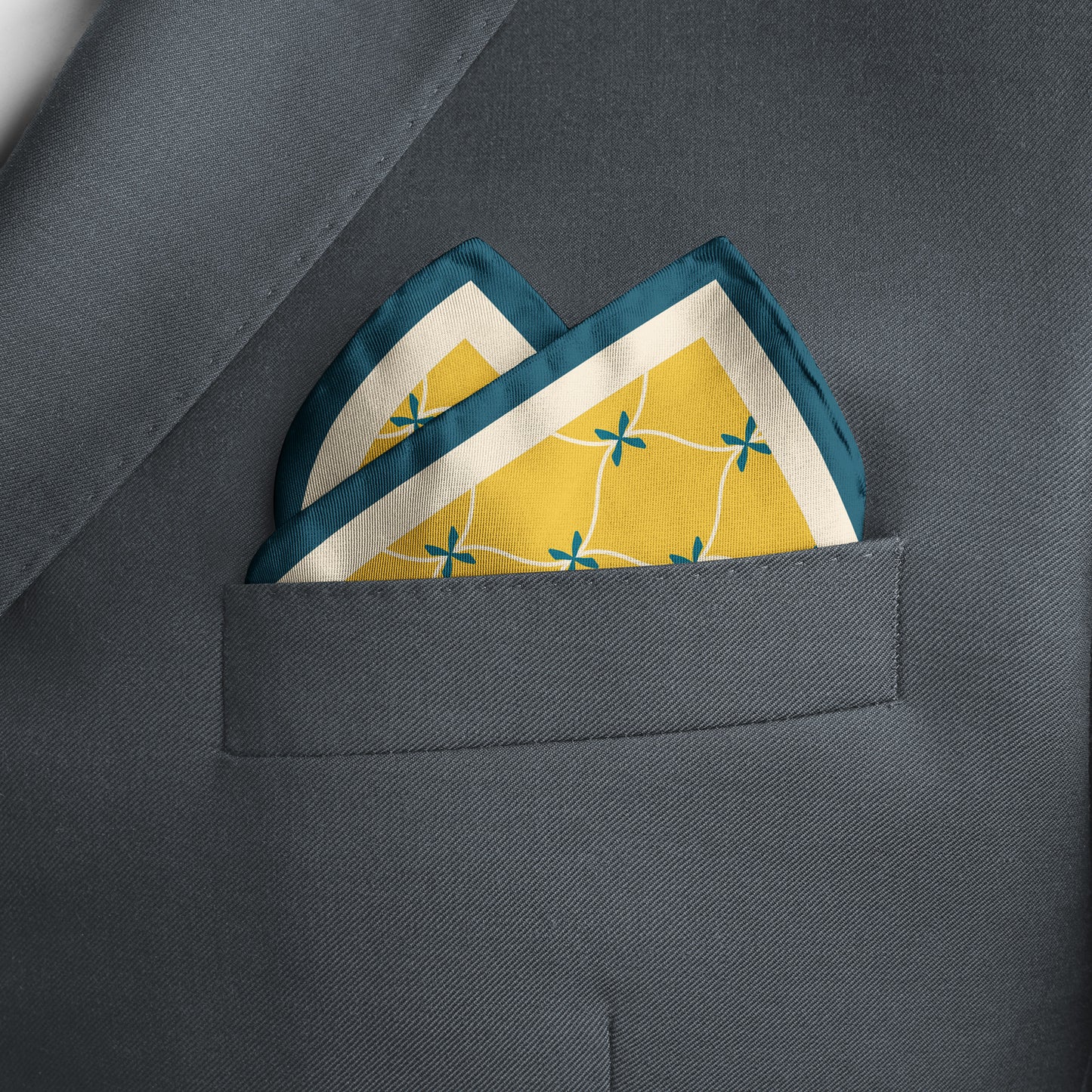 Pocket Square Lattice & Bows mini scarf, , silk banana