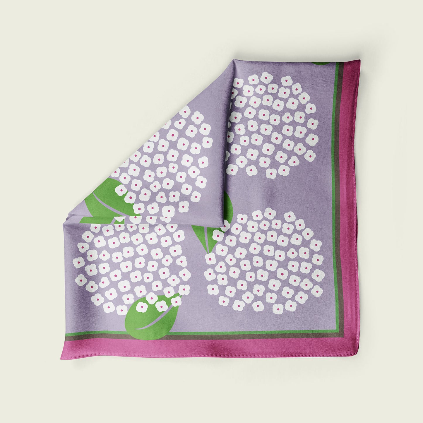 Hydrangea square silk scarf