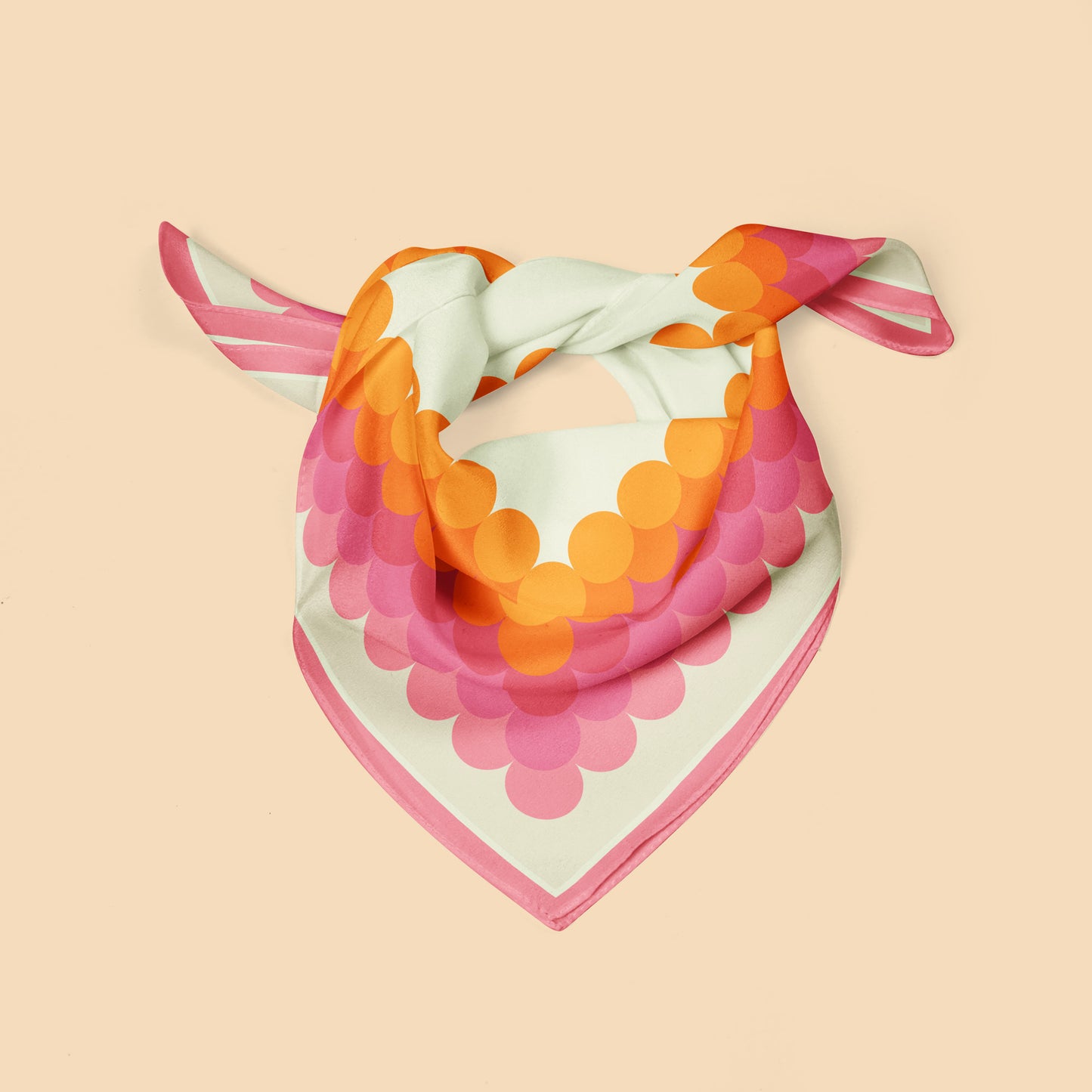 Linear Dots scarf in pink and orange