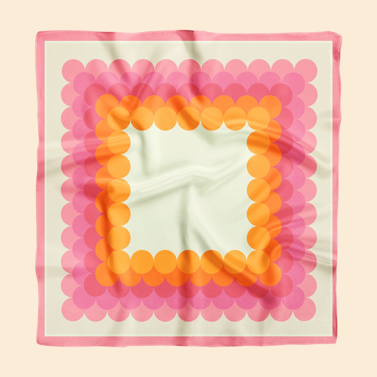 Linear Dots scarf in pink and orange