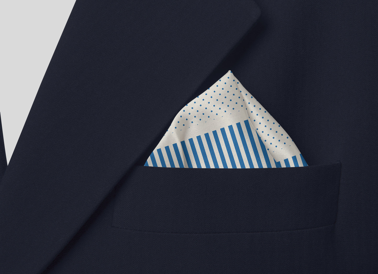 Pocket Square Polka Dot Mini with Striped Edge