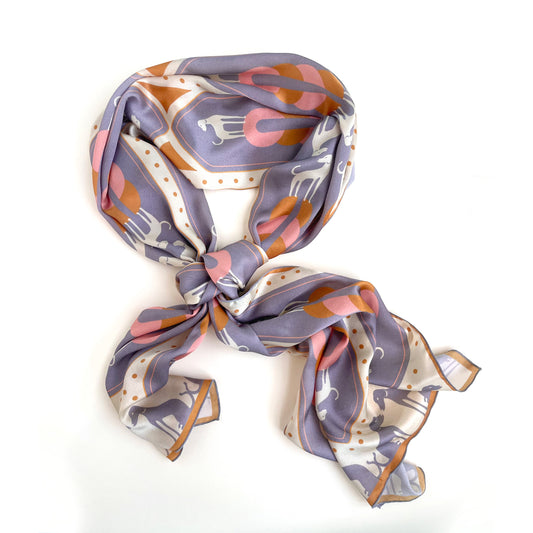 Watchdog - Dog scarf in lavender art deco print