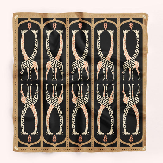 Big Camel Leopard - large giraffe silk scarf