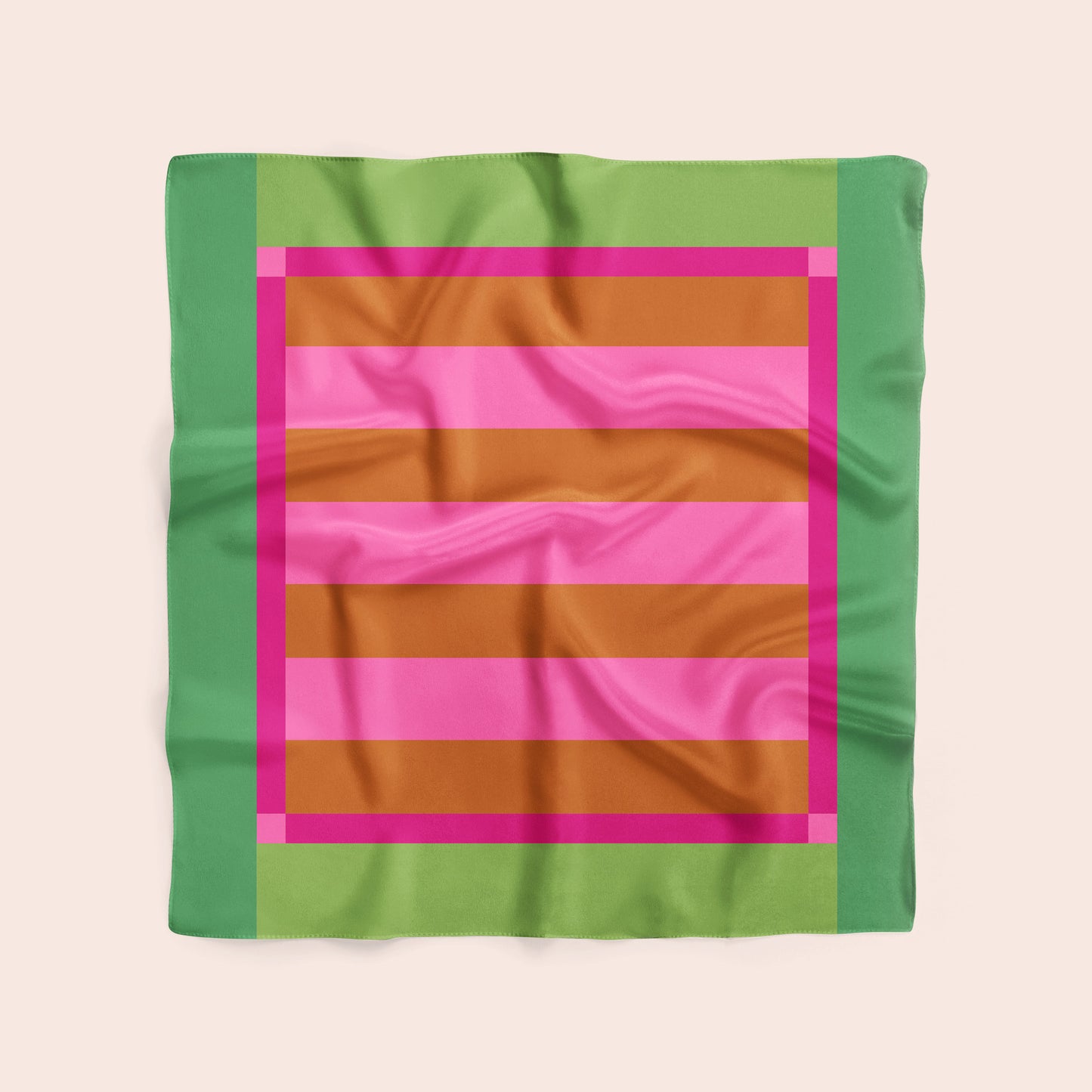 Picnic - color block silk charmeuse scarf in pink and green