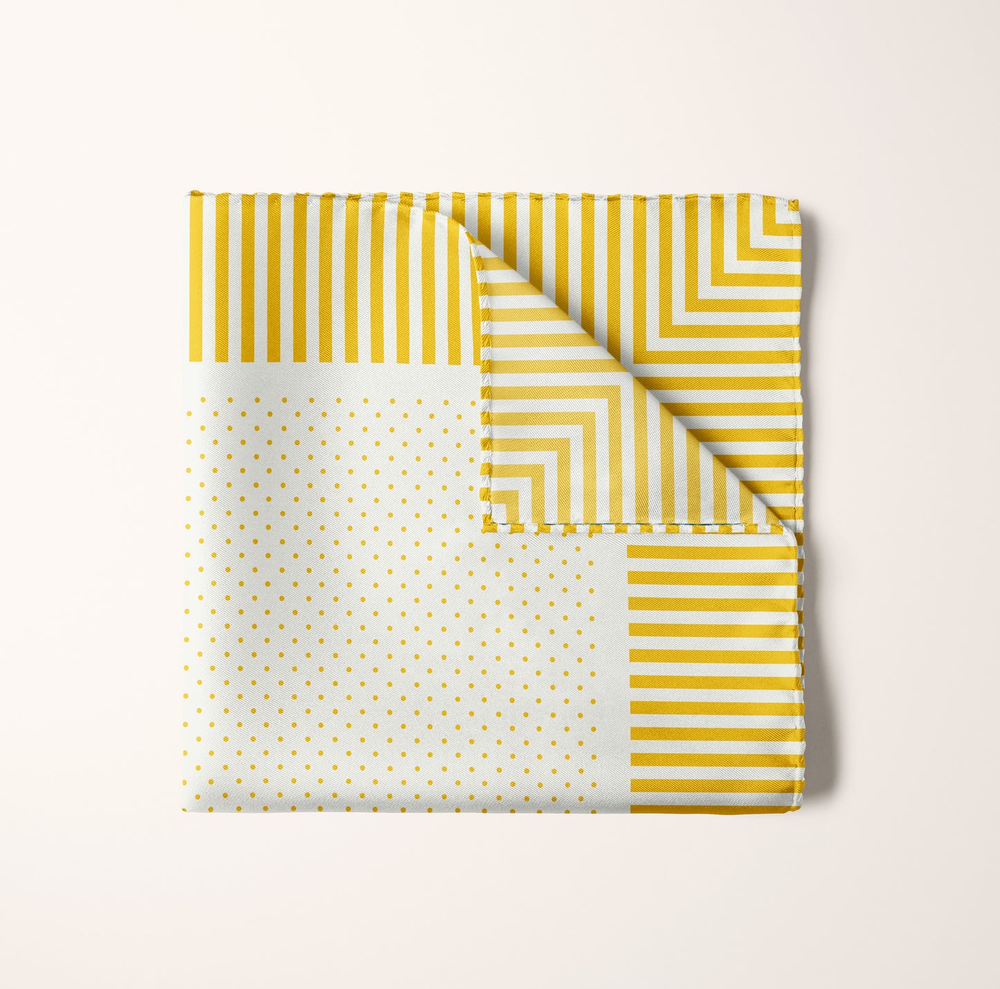 Pocket Square Polka Dot Mini with Striped Edge