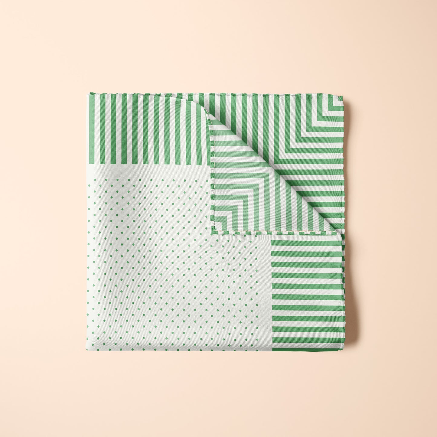 Pocket Square Polka Dot Mini with Striped Edge