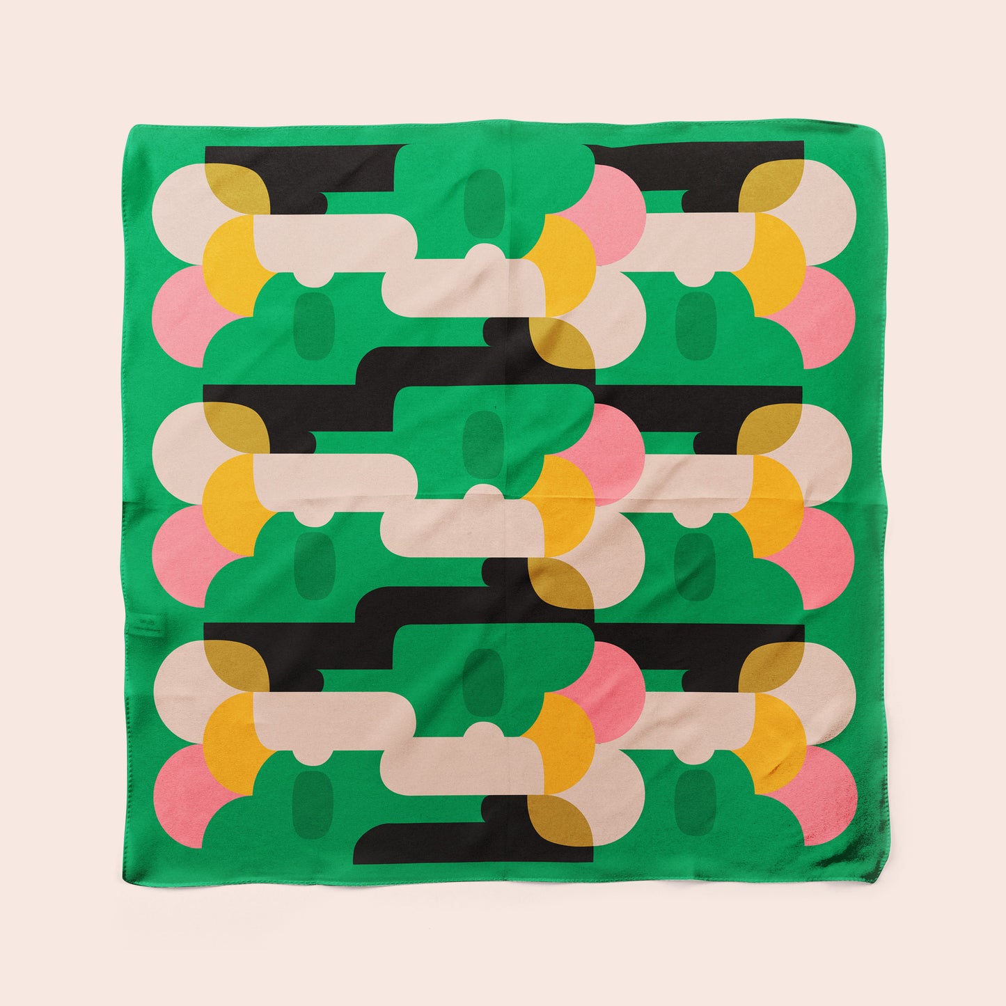 Green Meanies - 1960s style square silk scarf