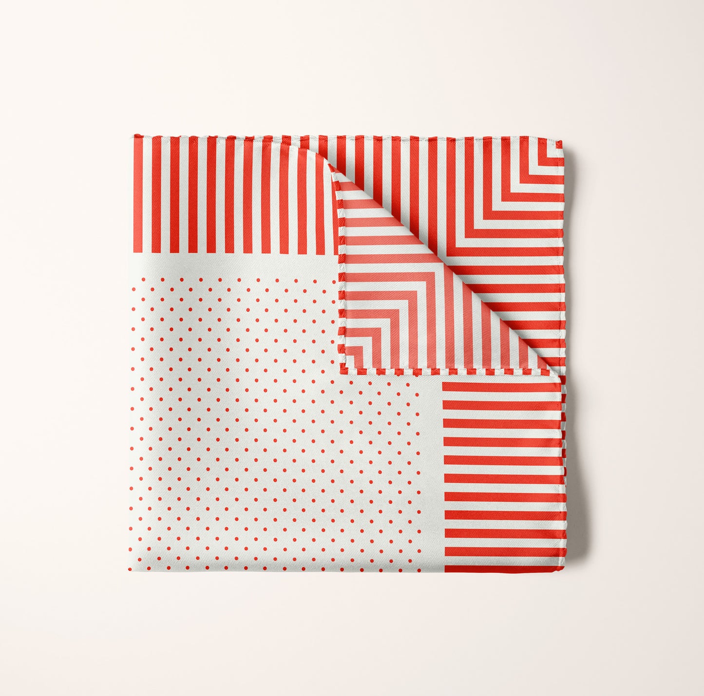 Pocket Square Polka Dot Mini with Striped Edge