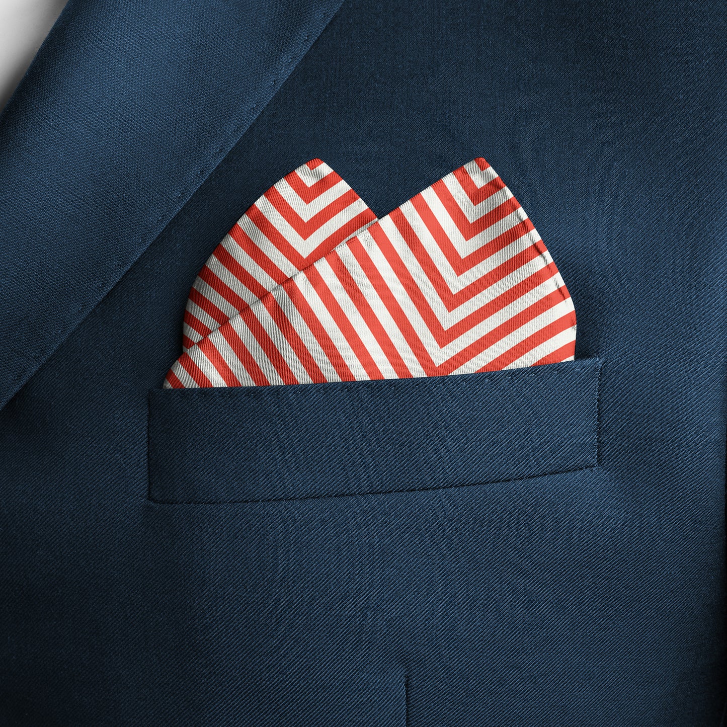 Pocket Square Polka Dot Mini with Striped Edge