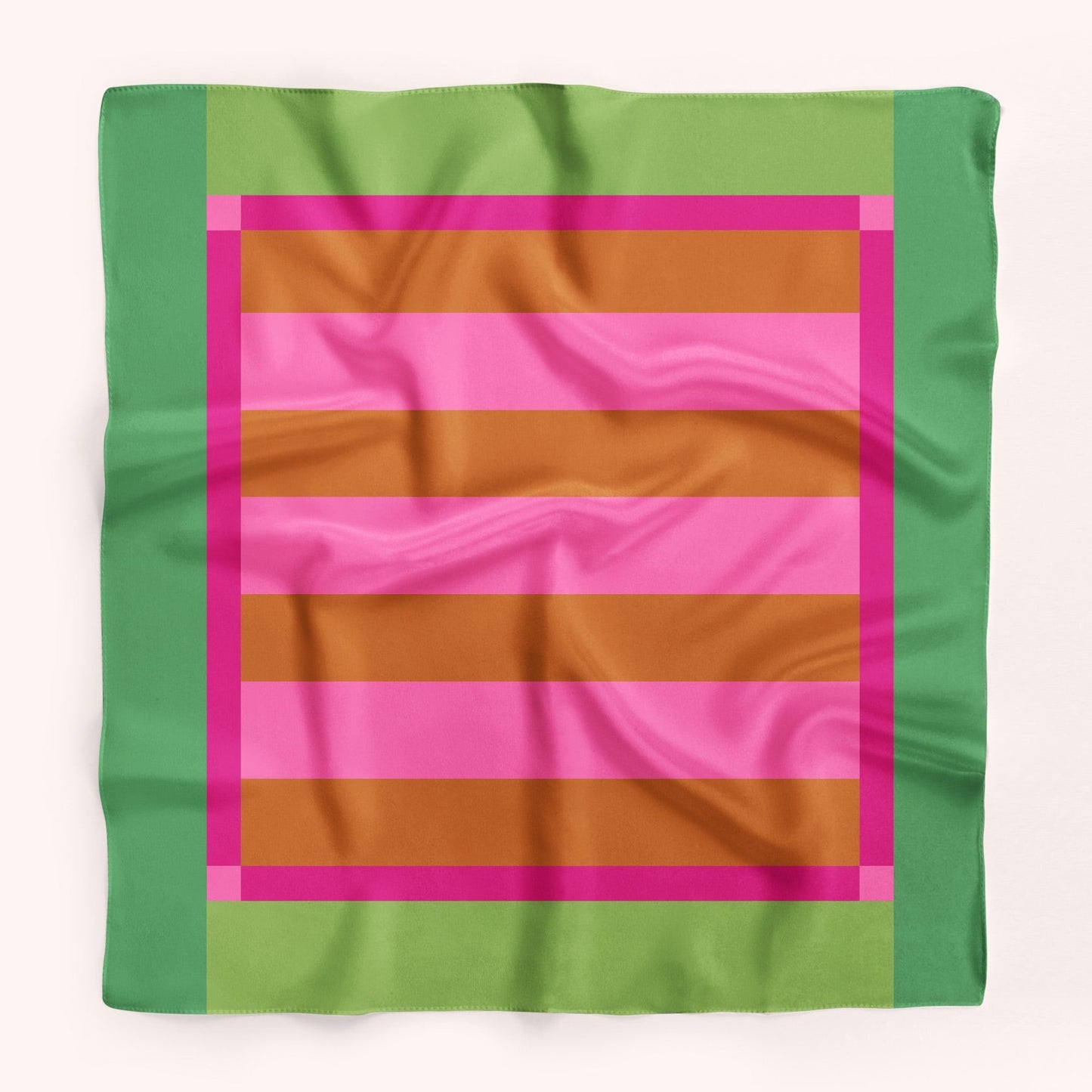 Picnic - color block silk charmeuse scarf in pink and green