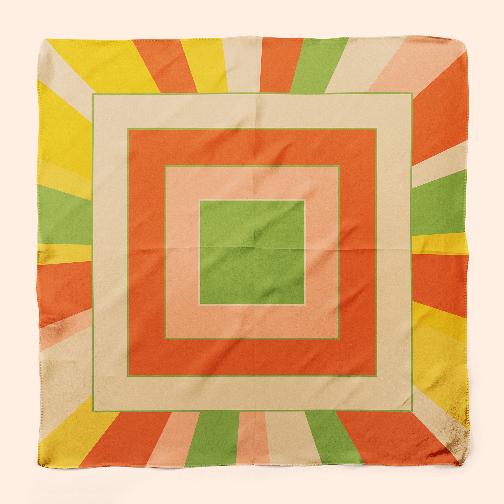 California sunset meets 90s TV in this luxury square silk scarf