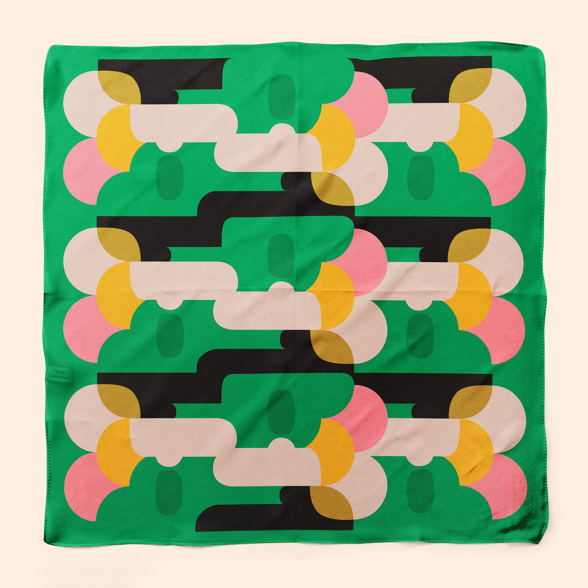 Make a statement with this bold green 100% silk scarf. Wear it as a neckerchief or as a hair wrap. It's too gorgeous not to show off