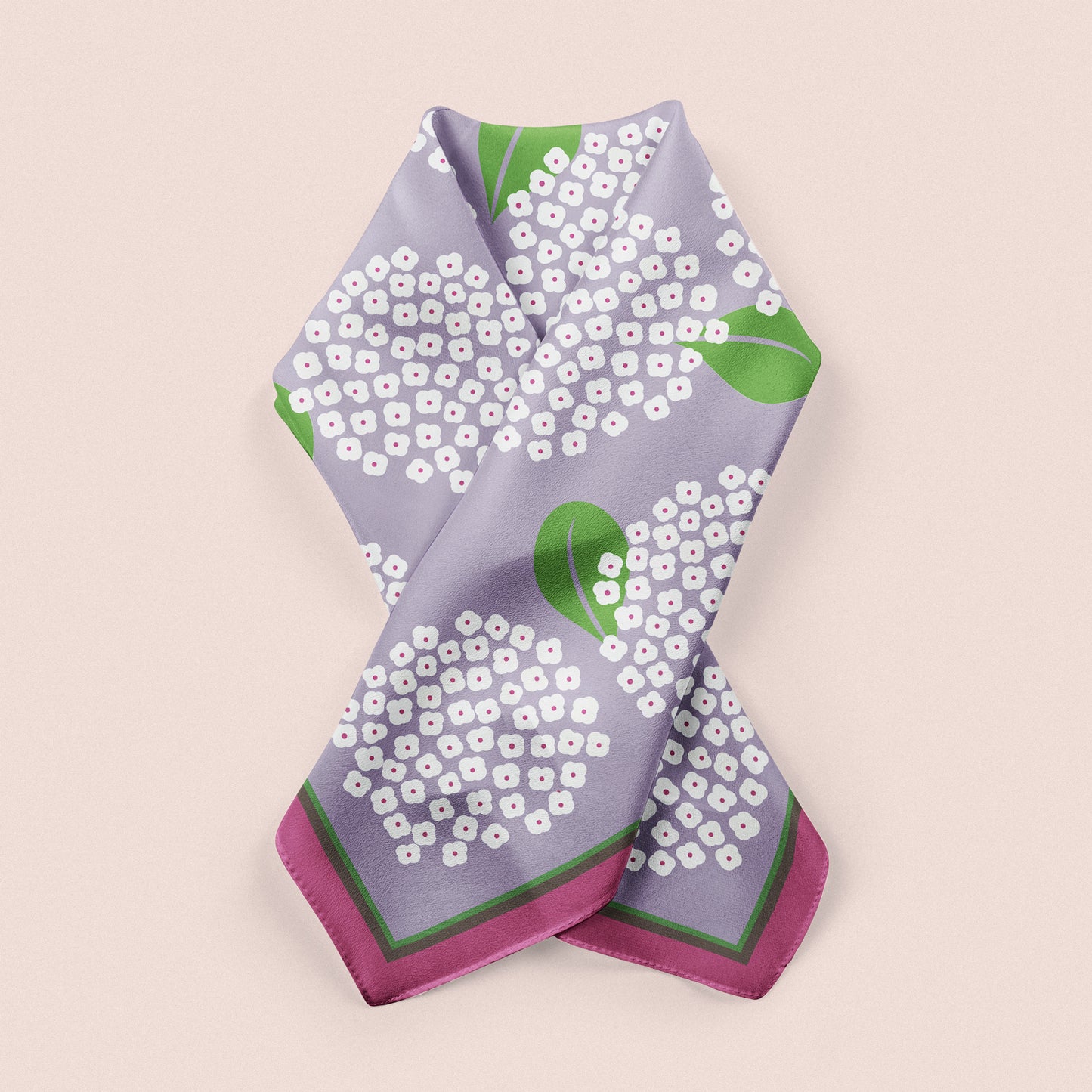 Hydrangea square silk scarf