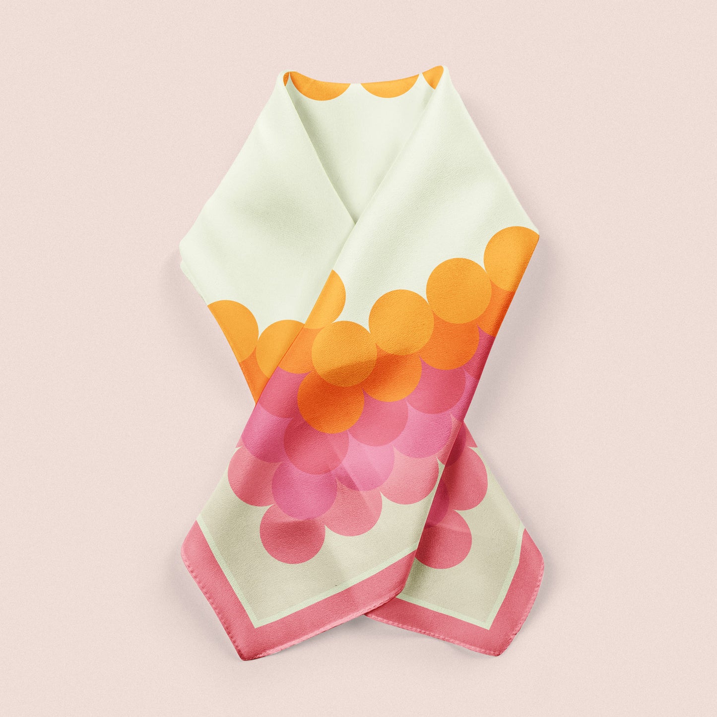 Linear Dots scarf in pink and orange